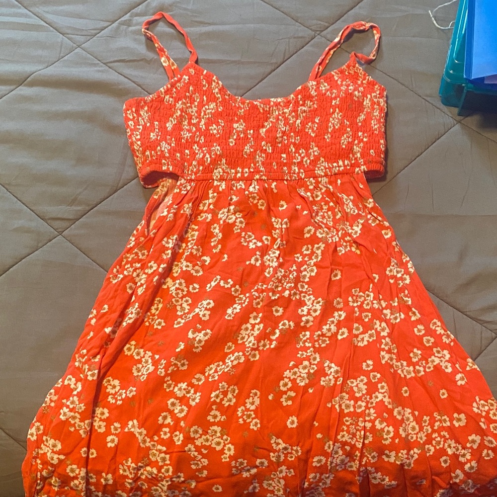 Floral coral sundress